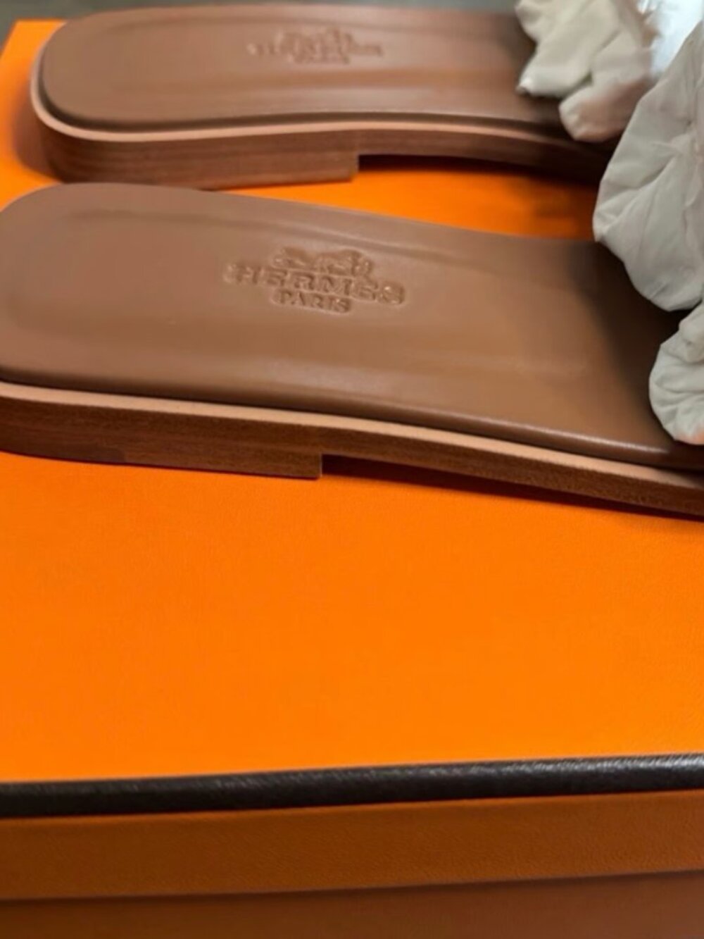 Brown Oasis Slide Sandals - Women's Leather Slides - Picture 5 of 8